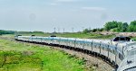 The westbound Canadian crossing the Saskatchewan prairie